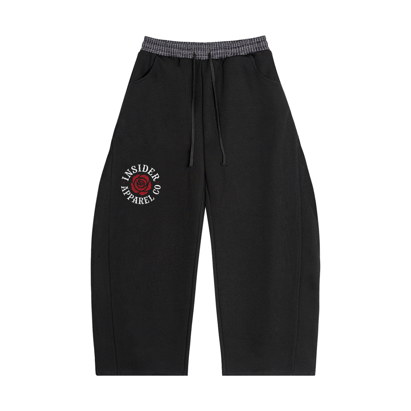 Plaid Waistband Barrel Sweatpants