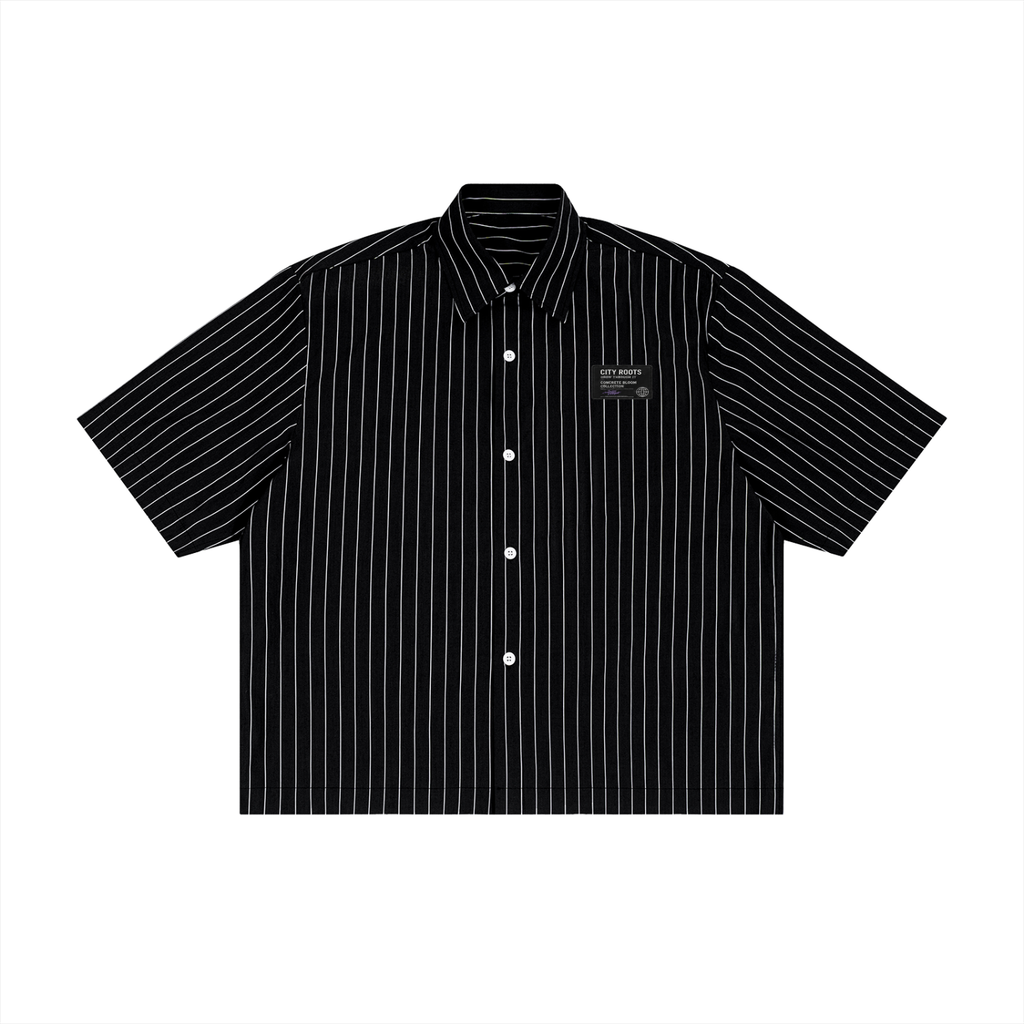 Unisex Striped Boxy Button-Up Shirt