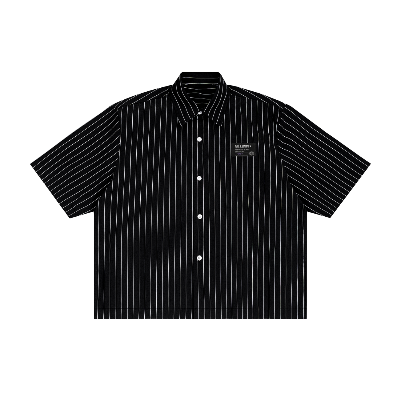 Unisex Striped Boxy Button-Up Shirt
