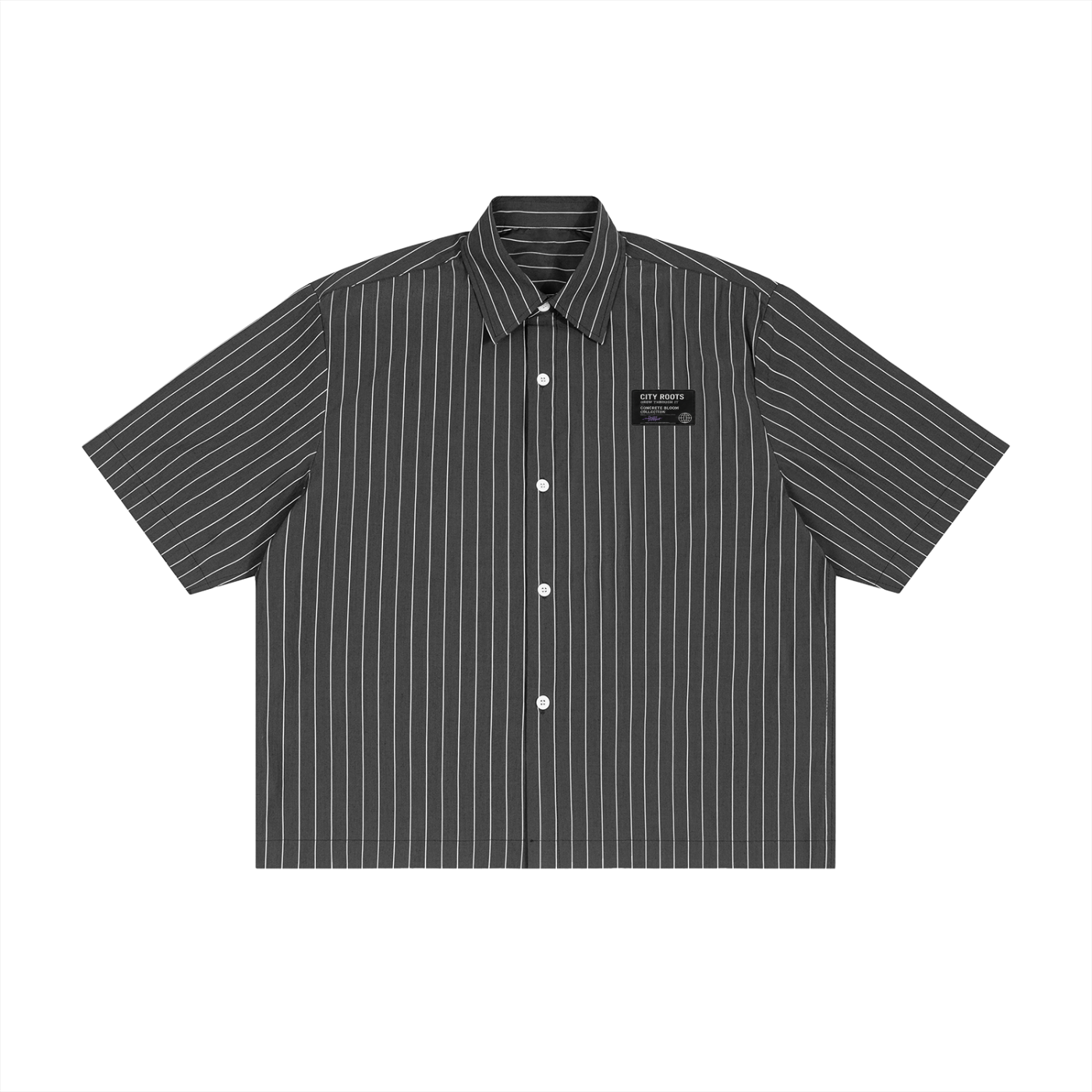 Unisex Striped Boxy Button-Up Shirt